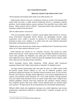 Aile Mahkemesi Hakimi ile R&ouml;portaj (PDF) - Ev
