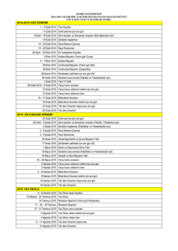 2014-2015 G&Uuml;Z D&Ouml;NEMİ 1 &ndash; 5 Eyl&uuml;l 2014 Yeni