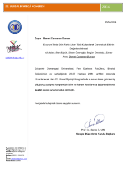22. ULUSAL BİYOLOJİ KONGRESİ