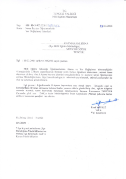 T.C`. `l`UNC`lİLİ VALİLİĞİ - Tunceli Milli Eğitim M&uuml;d&uuml;rl&uuml;ğ&uuml;