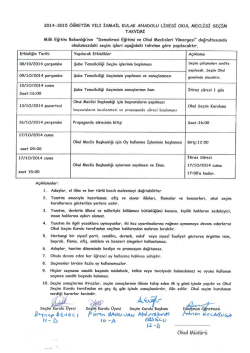 ikal okul meclisi se&ccedil;im takvimi