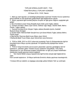Nisan 2014 Y&ouml;netim Kurulu Toplantı &Ouml;zeti