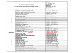 2014-2015 Lisans Akademik Takvim