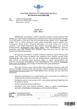 Genelge i&ccedil;in Tıklayınız... - Sivil Havacılık Genel M&uuml;d&uuml;rl&uuml;ğ&uuml;
