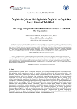 Örgütlerde Çalışan Fikir İşçilerinin Örgüt İçi ve Örgüt Dışı