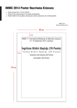 IMMC 2014 Poster Hazırlama Kılavuzu