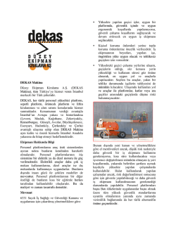 DEKAS Makina D&uuml;zey Ekipman Kiralama A.Ş. (DEKAS Makina), t&uuml;m
