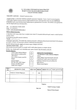 &Uuml;niversitemiz muhtelif birimlerinin ihtiyacı olan 3 adet Ultrabook