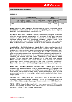 Sekt&ouml;r ve Şirket Haberleri