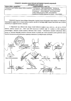 Karar No : 13 - Karar Tarihi : 29.08.2014