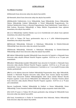 (1)Matematik lisans derecesine sahip olan adaylar başvurabilir.