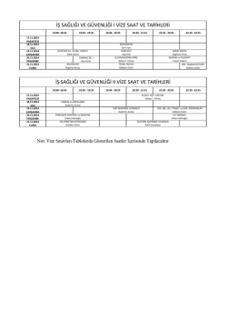 iş sağlığı ve g&uuml;venliği ıı vize saat ve tarihleri iş sağlığı ve g&uuml;venliği ı