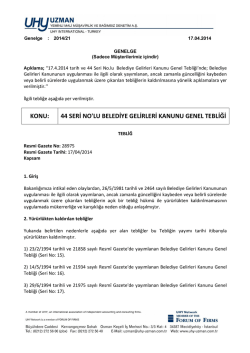 Genelge-2014-21 - uhy uzman yeminli mali m&uuml;şavirlik ve bağımsız