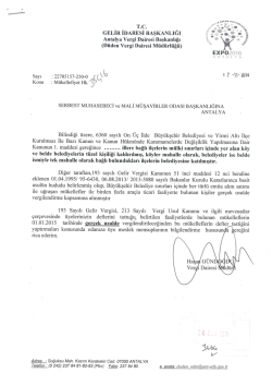 T.C Gelir İdaresi Başkanlığı Antalya Vergi Dairesi Başkanlığı D&uuml;den
