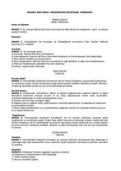 S&uuml;leyman Demirel &Uuml;niversitesi K&uuml;t&uuml;phane Kuralları (Y&ouml;nerge)