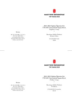 2014-2015 Eğitim &Ouml;ğretim Yılı &Uuml;Nİ 101 &Uuml;niversitede Yaşam Dersi