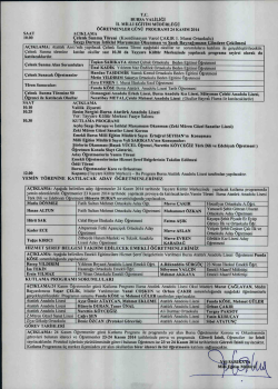 24 Kasım 2014 Pazartesi g&uuml;n&uuml; d&uuml;zenlenecek olan program i&ccedil;in