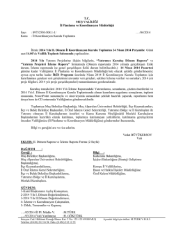 T.C. MUŞ VALİLİĞİ İl Planlama ve Koordinasyon M&uuml;d&uuml;rl&uuml;ğ&uuml; Sayı