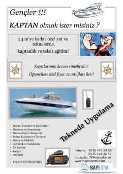 KAPTAN Olmak İster misiniz?