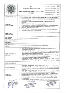 Teknik Şartname - İstanbul &Uuml;niversitesi