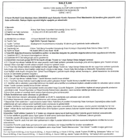 19 Aralık 2014 tarihine kadar 8 Kısım Muhtelif Gıda Maddesi