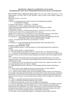 diş protez laboratuvar hizmeti alınacaktır diş hekimliği fakültesi