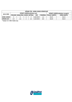 D&Ouml;KME Y&Uuml;K - GENEL KARGO HİZMETLERİ EŞYA