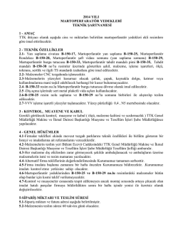 2014 YILI MARTOPERFARAT&Ouml;R YEDEKLERİ TEKNİK