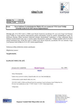 BEŞİKTAŞ VERGİ DAİRESİ - KAPSAM Yeminli Mali Müşavirlik