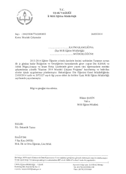 Mesleki &Ccedil;alışmalar - Uşak Milli Egitim M&uuml;d&uuml;rl&uuml;ğ&uuml;