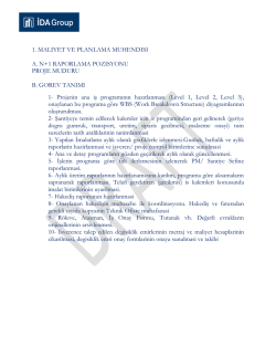 Maliyet Ve Planlama M&uuml;hendisi