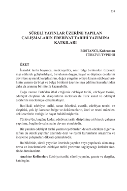 BOSTANCI, Kahraman-S&Uuml;RELİ YAYINLAR &Uuml;ZERİNE
