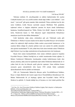 FEYZULLAH HOCAYEV VE CEDİT HAREKETİ Veli Savaş YELOK1