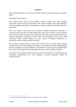 (TERC&Uuml;ME)1 D&uuml;nya Adalet Projesi (WJP) ve T&uuml;rkiye Barolar Birliği