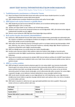 Akademik Personel Web Alanı Talep Formu