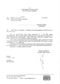 rc. MARMARİS KAYMAKAMLIĞI İl&ccedil;e Milli Eğitim M&uuml;d&uuml;rl&uuml;ğ&uuml;
