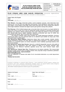 operasyonu hasta bilgilendirilmiş onam belgesi pilor stenozu