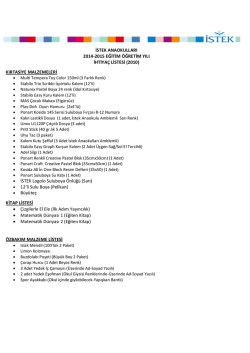 İSTEK ANAOKULLARI 2014-2015 EĞİTİM &Ouml;ĞRETİM YILI İHTİYA&Ccedil;