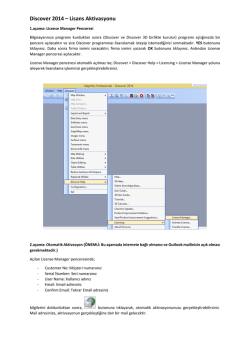 Discover 2014 &ndash; Lisans Aktivasyonu