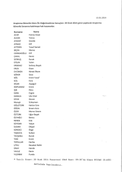 &Ouml;n Değerlendirme Sonu&ccedil;ları.