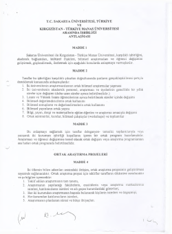tc sakarya &uuml;niversitesi, t&uuml;rkiye ve kırgızistan