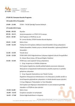 STGM XII. Danışma Kurulu Programı 18 Aralık 2014, Perşembe 19