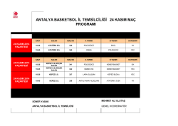 antalya basketbol il temsilciliği 24 kasım ma&ccedil; programı