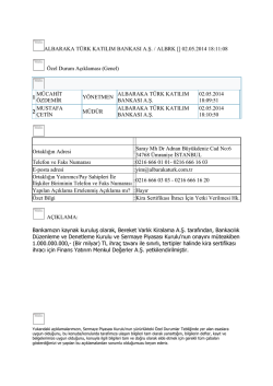 02.05.2014 - Kira Sertifikası İhracı İçin Yetki Verilmesi