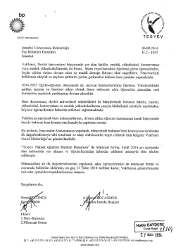 İstanbul &Uuml;niversitesi Rekt&ouml;rl&uuml;ğ&uuml; 06.08.2014
