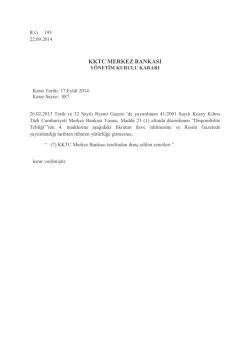 Genel Disponibilite Tebliği ( Ek Madde )