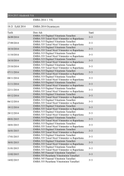 2014-2015 Akademik Yılı EMBA 2014 1. YIL 18