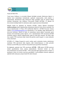 Neden K&Uuml;NİB-Y&Ouml;S - Kafkasya &Uuml;niversiteler Birliği