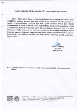 2ot4 - 2015 Eiitim Oiretim Yrh ortaiifretime Gegig Srnavlaln n 26ltLlz1t4