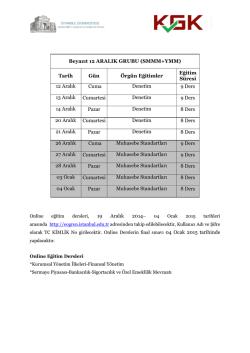 Beyazıt 12 ARALIK GRUBU (SMMM+YMM) Tarih G&uuml;n &Ouml;rg&uuml;n